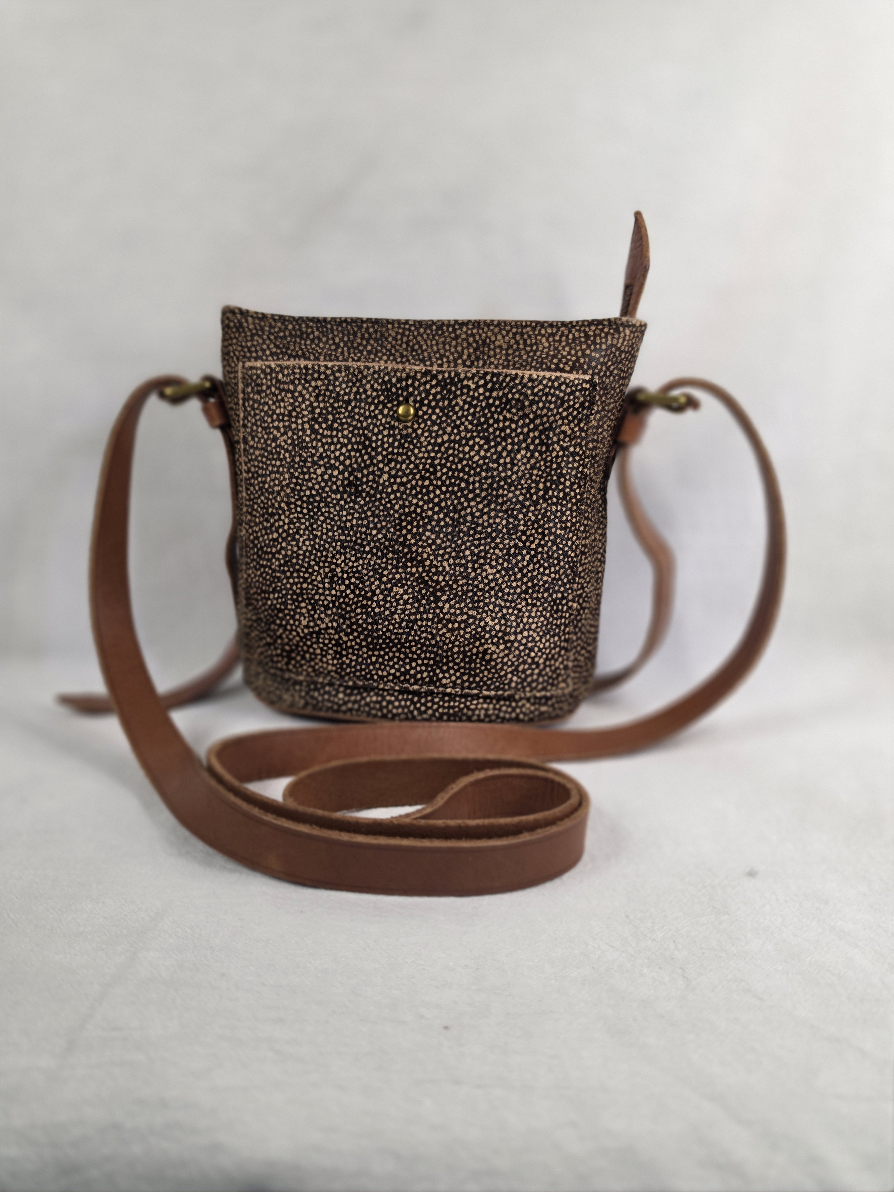 Madewell Real Dyed Calf Hair Crossbody Bag Spotted Animal Print Leather